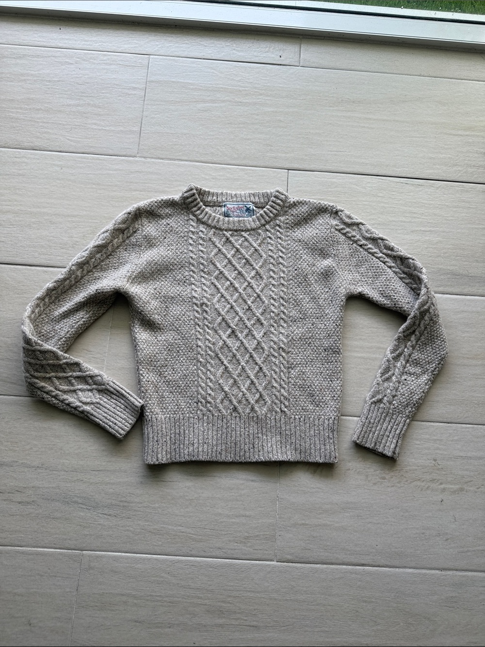 Kiel James Patrick New England Donegal Sweater Heather Beige S Lambswool - Picture 2 of 7